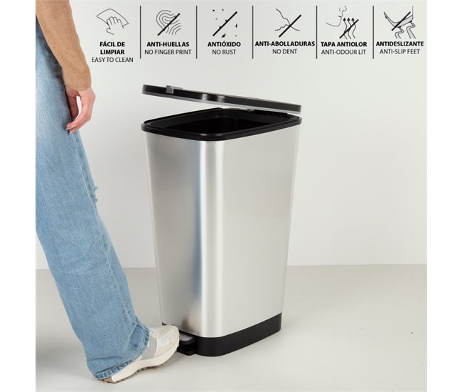 Curver Cubo de basura con pedal Chic Bin 50-60L Gris