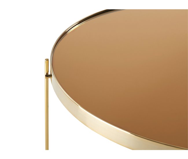 Beliani Mesa auxiliar LUCEA 40x40 Dorado