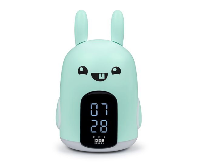 Reloj despertador y luz nocturna RKIDSRABBIT BIGBEN Turquesa