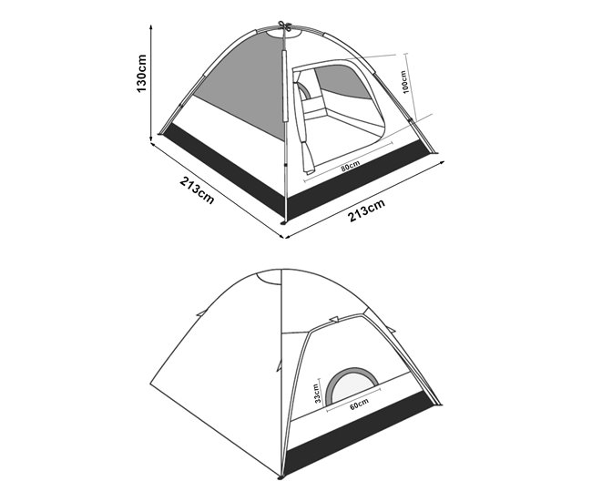 Tienda de campaña Bergeijk doble techo poliéster [pro.tec] 213x213 Azul