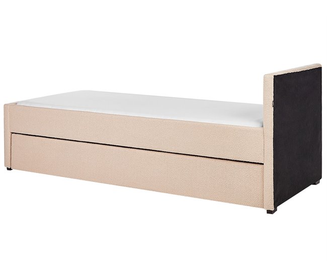 Beliani Cama con somier Bouclé MARMANDE 86x214 Beige