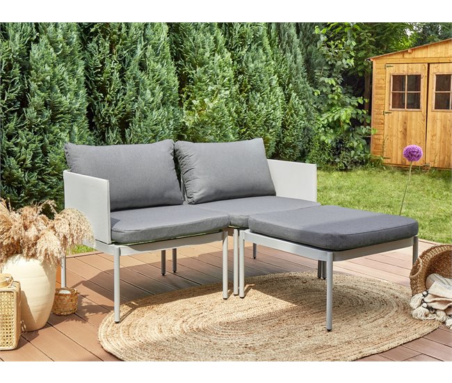 Beliani Conjunto longue TERRACINA Gris Claro