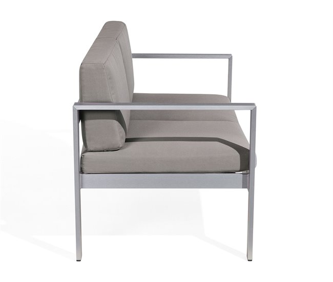 Beliani Banco Aluminio SALERNO 142x70 Gris