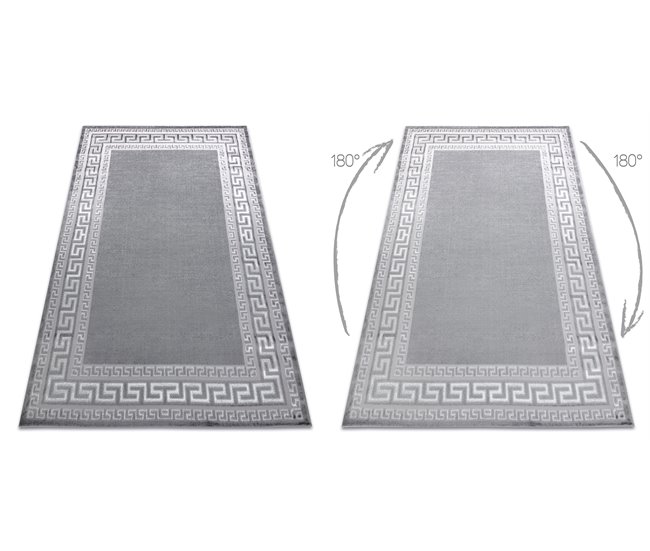Alfombra MEFE moderna 2813 Marco llave griega Structural 180x270 Gris