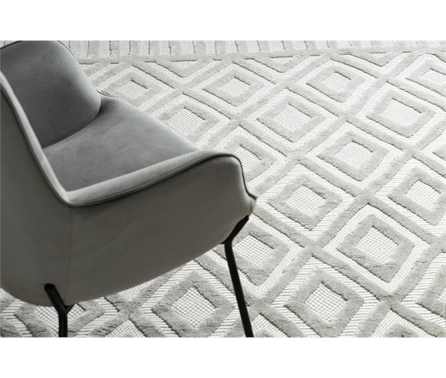 Alfombra SANTO sisal 58377 diamantes Geométrico zigzag 80x150 Crema