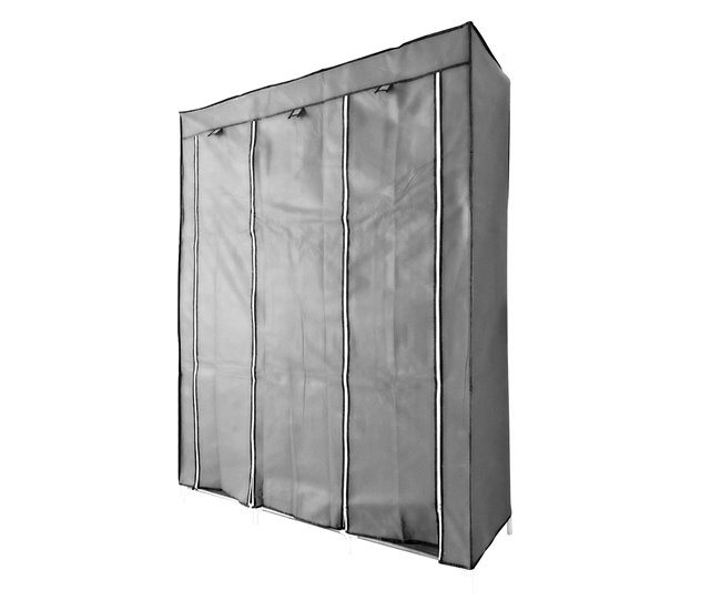 Armario Vestidor Tela Con Puertas Cremallera Nyana Home Gris