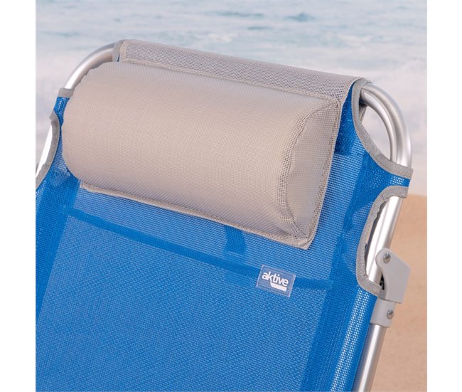 Aktive Pack 2 sillas playa plegables y multiposición asiento bajo Azul