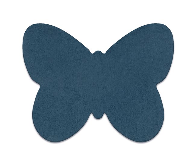 Alfombra de lavado moderna SHAPE 3150 Mariposa shaggy 80x80 Azul