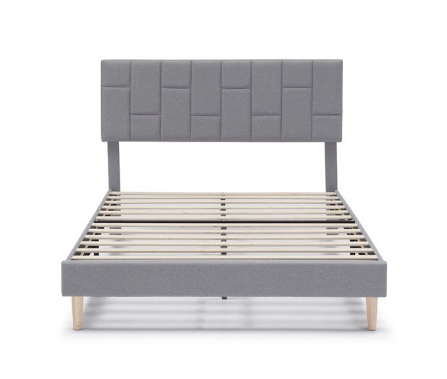 Estructura de Cama tapizada Sorni 150x190 Gris Claro