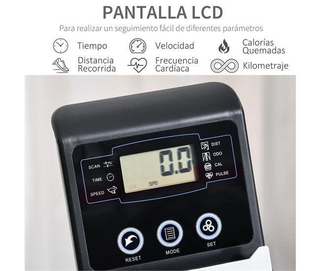 Bicicleta Estática Acero, ABS HOMCOM, deportes y ocio - fitness Gris