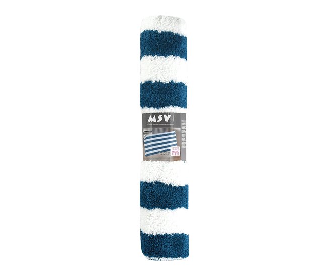 Alfombra De Baño Microfibra 80x50 Azul