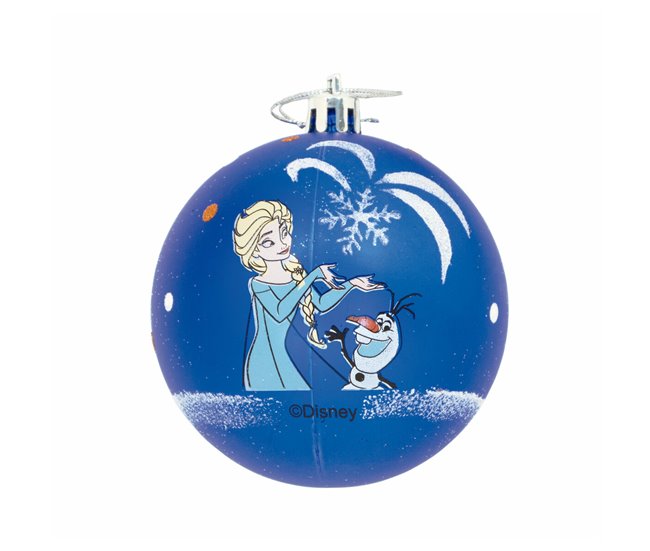 Conforama Bola de Navidad Frozen Memories 6 Unidades Azul Blanco Plástico (Ø 8 cm)