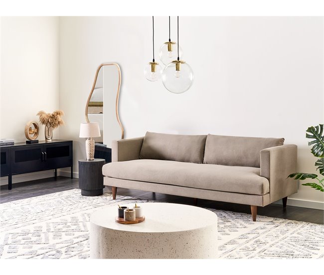 Beliani Sofá de 3 plazas Poliéster JARPEN Beige