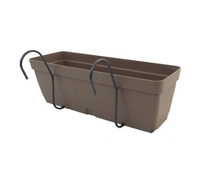 Jardinera 50 cm con soporte de fijación Gris