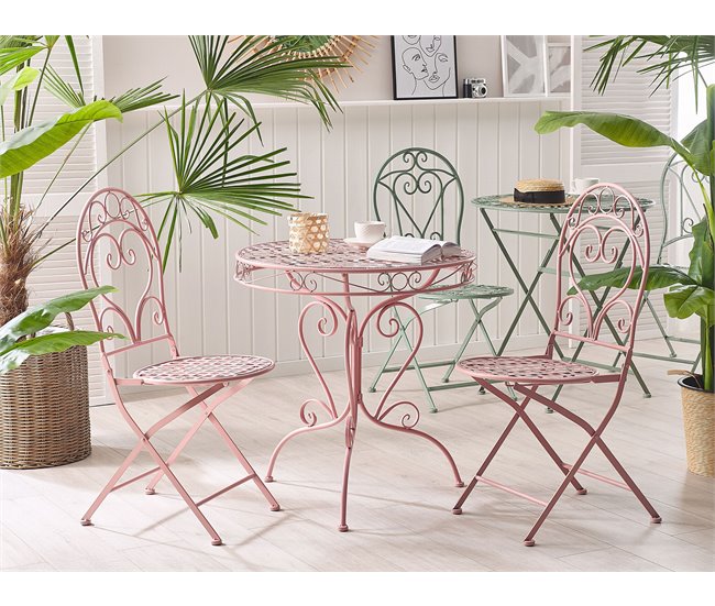 Beliani Conjunto plegable ALBINIA Rosa