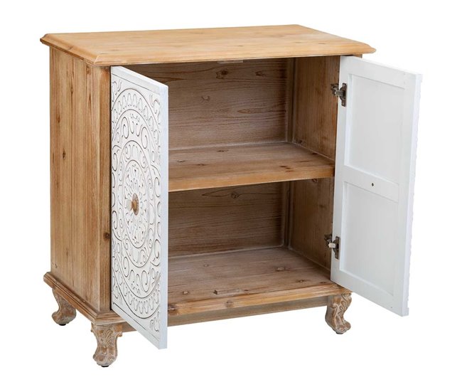 Aparador de madera de 2 puertas Blanco