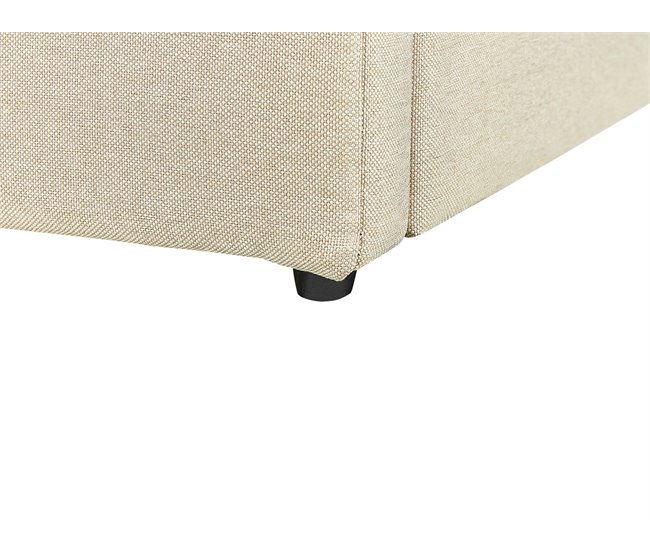 Beliani Cama con almacenaje Poliéster DREUX 151x214 Beige