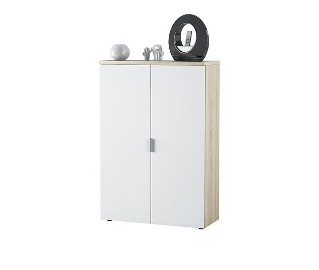 Armario multiusos 2 puertas efecto madera Roble