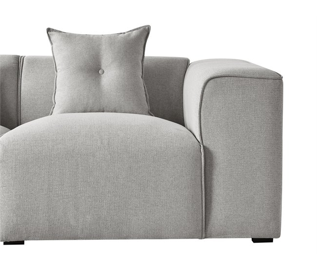 Beliani Sofá esquinero Poliéster DOLVA Gris Claro