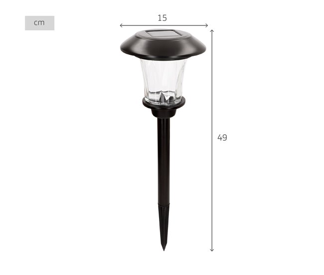 Aktive Set de 2 balizas solares LED 6 lúmenes con estaca Negro