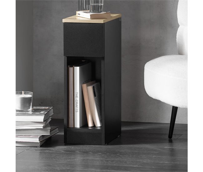 Mesita de Noche con 1 Cajón FBT111-SCH SoBuy Negro