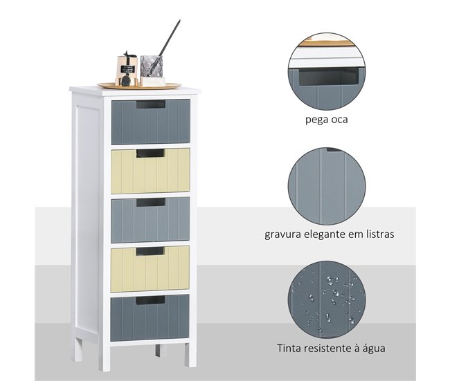 Cómodo de Madera MDF HOMCOM, hogar - muebles de dormitorio 35 Multicolor