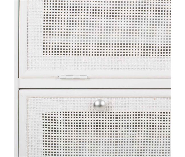 Mueble zapatero de madera y rejilla 70 Blanco