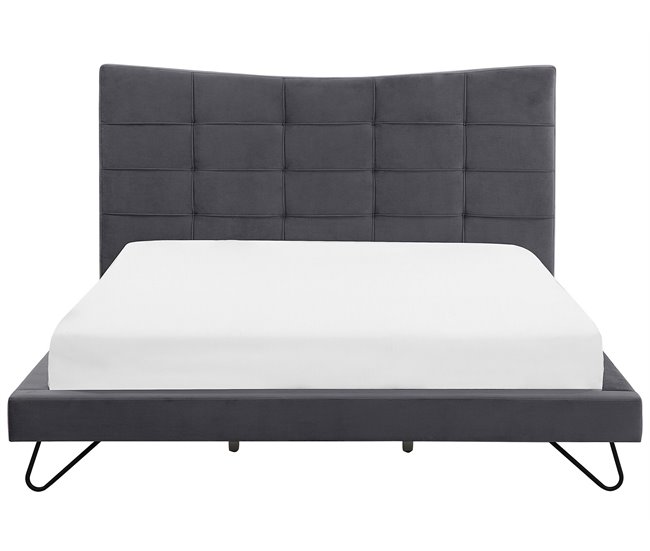Beliani Cama con somier Poliéster LANNION 203x223 Beige