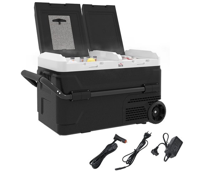 Nevera de Compresor PP, ABS HOMCOM Negro