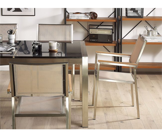 Beliani Conjunto de comedor GROSSETO Beige