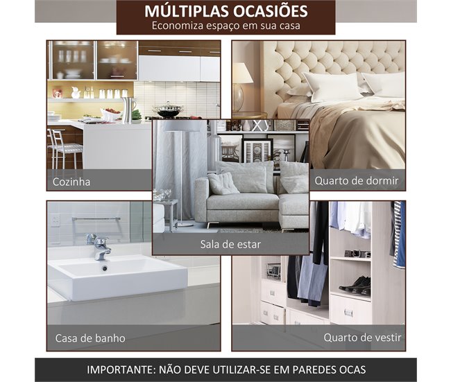 Kit Instalacion Puerta Corredera MDF, Aleación de Aluminio HOMCOM 200 Marron