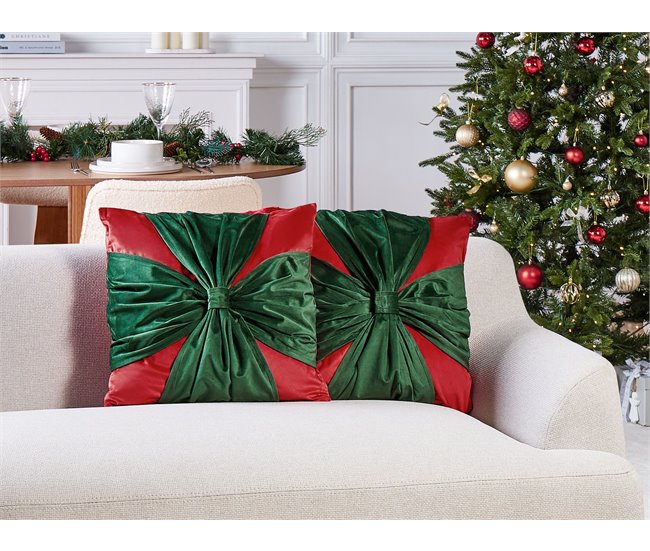 Beliani Cojín decorativo MARSHMALLOW Rojo