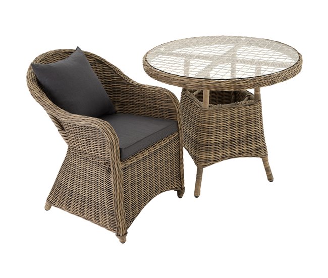 conjunto de ratán Marron