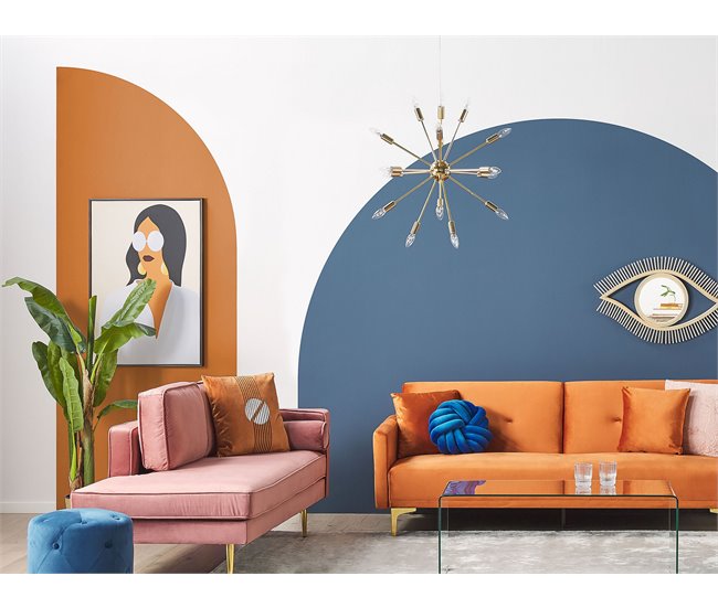 Beliani Chaise longue derecho Terciopelo MIRAMAS Azul Marino