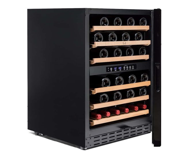 Vinoteca 46 botellas Vinobox 50 GC 2T N Libre o encastrable Dos zonas de temperatura Negro