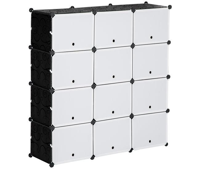 Armario Modular PP, Acero HOMCOM, hogar - muebles de dormitorio 125 Blanco