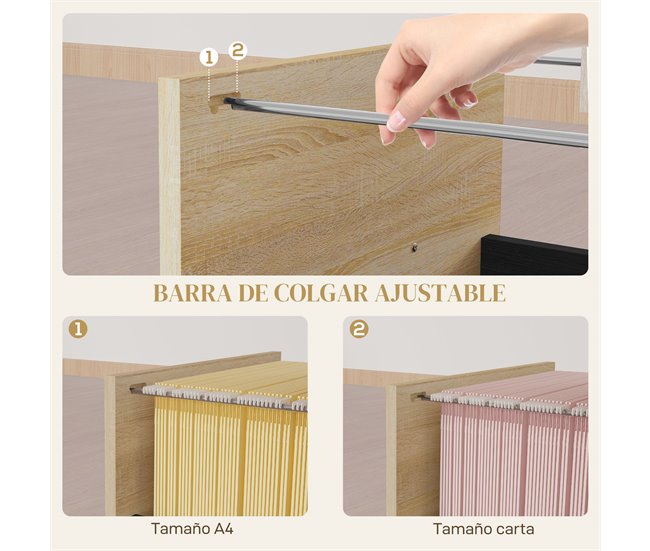 Cajonera de Oficina Melamina de Madera HOMCOM Marron