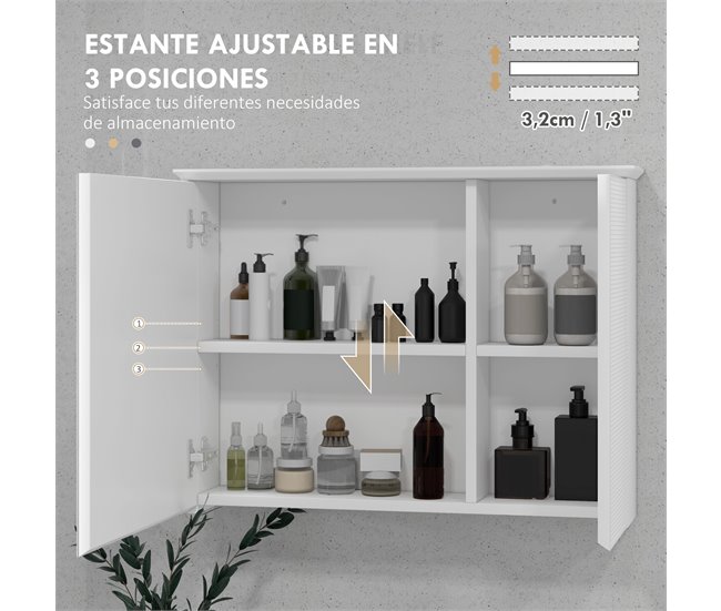 Armario de Baño MDF HOMCOM, hogar - baño Blanco