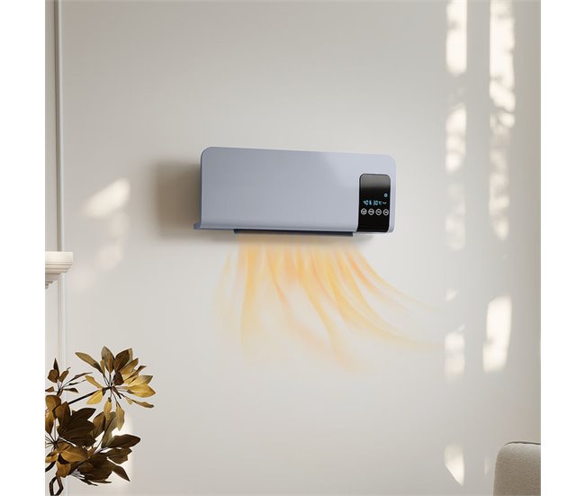 Calentador Eléctrico Pared ABS HOMCOM, hogar - climatización Gris