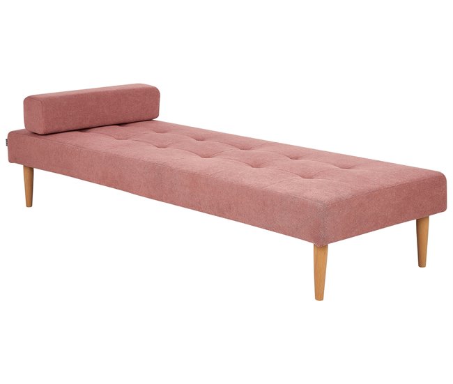 Beliani Chaise longue Poliéster NIORT Rosa