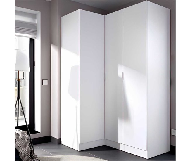 Armario esquinero Essen 2 módulos 3 puertas Blanco