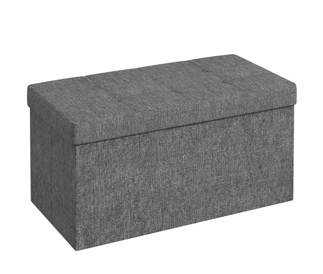 Baúl de Almacenaje Lino Sintético HOMCOM Gris