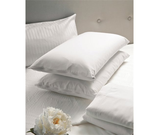 Pack 2 almohadas TACTO PLUMA fibra 70x15x40 cm Blanco