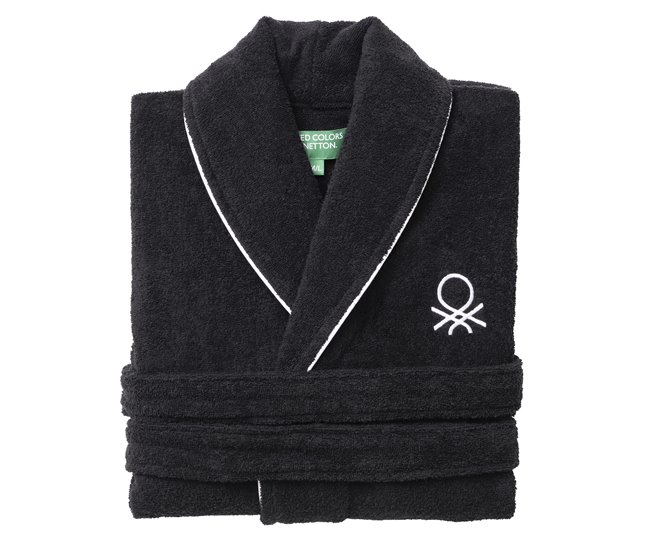 Albornoz benetton 360 gsm 100% algodón Negro