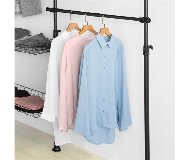 Perchero de Ropa Telescópico Altura Ajustable KLS04-SCH SoBuy Negro