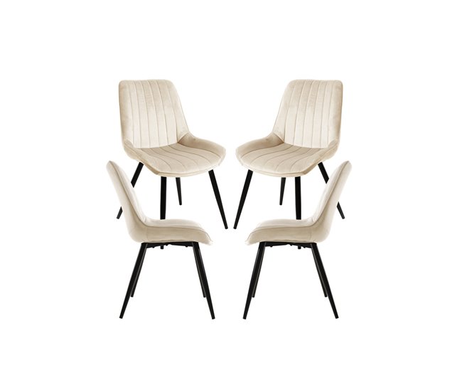 Pack 4 Sillas Lene Terciopelo Beige