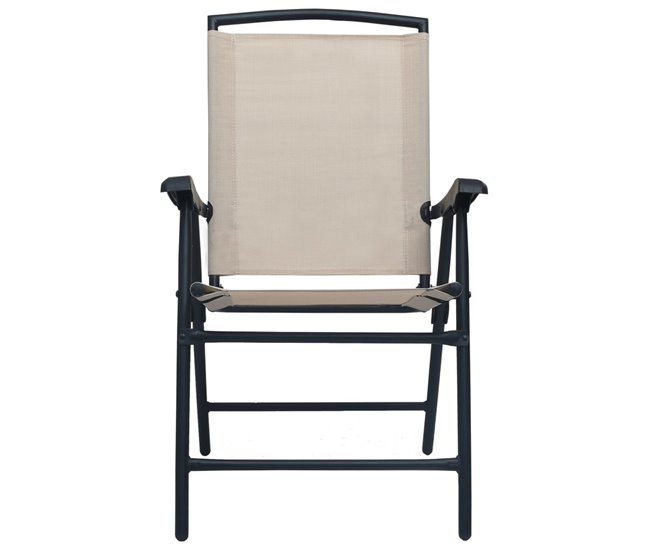 2 Sillas plegables de jardín de textilene Beige
