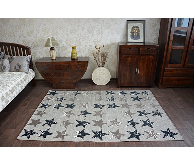 Alfombra LISBOA Estrellas Estrellitas 120x170 Marron