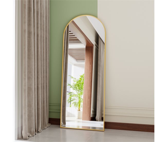 Espejo de suelo, de pared, inclinable, para salón 60x165 Dorado