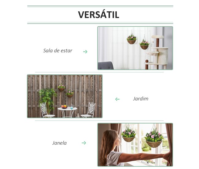 Planta Artificial PE, Mimbre, Espuma Outsunny, hogar - decoración Verde